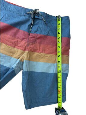 Goodfellow & Co Board Shorts Striped Size Men's W33.  Blue / Pink / Orange